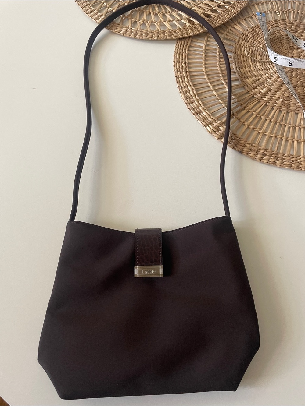 Lauren Ralph Lauren Brown‎ Shoulder Bag Sleek Girly Everyday Excellent Condition